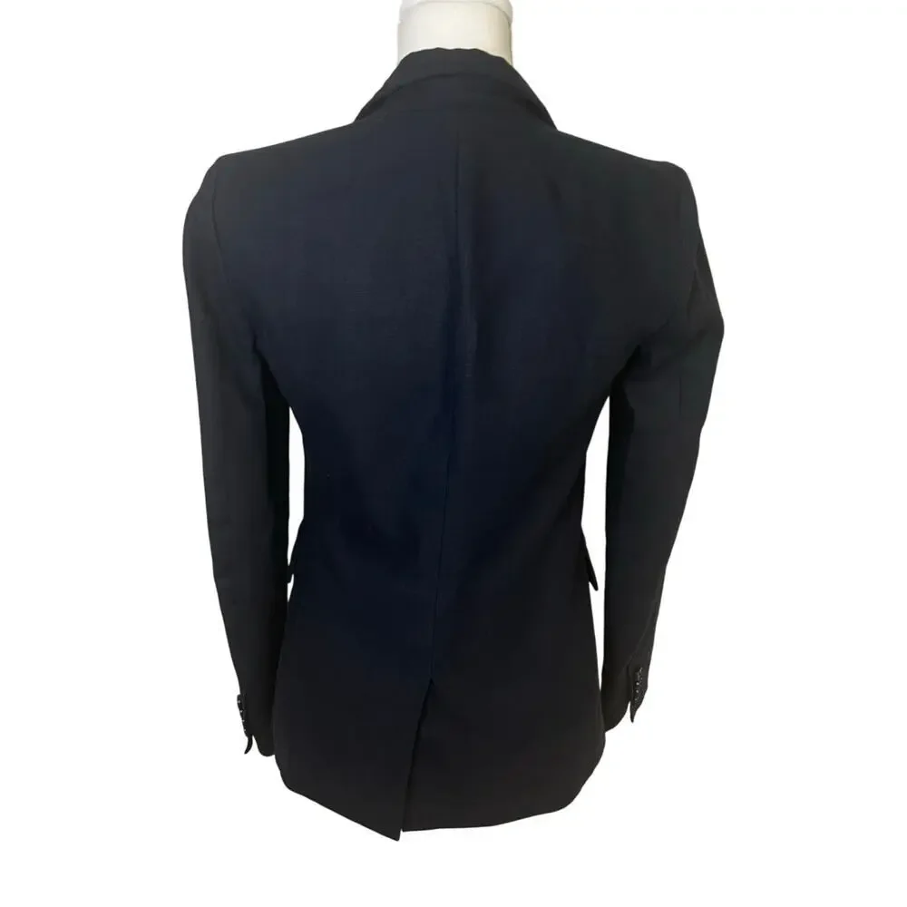 J. crew women's navy 100% linen one button blazer fully lined size 0